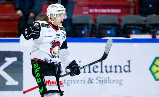 Malmö Redhawks Johan Olofsson jublar