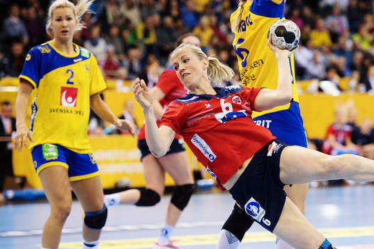 Norges Heidi Løke  i matchen mellan Norge och Sverige
