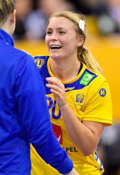 Sveriges Isabelle Gulldén jublar
