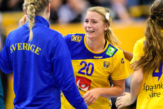 Sveriges Isabelle Gulldén jublar