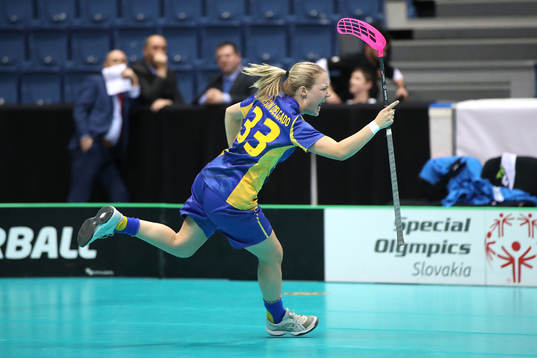 Sveriges Amanda Delgado Johansson jublar