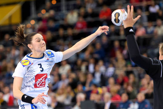 Frankrikes Blandine Dancette i åttondelsfinalen mellan