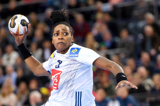 Frankrikes Laurisa Landre i åttondelsfinalen mellan Ungern