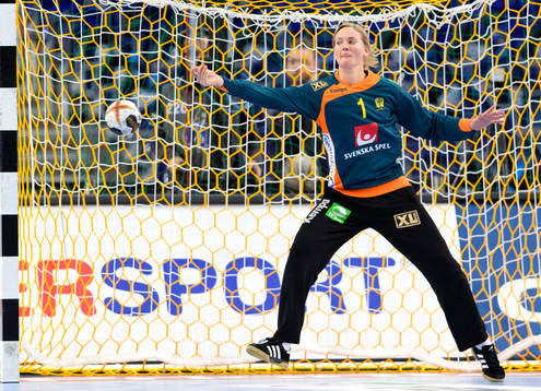 Sveriges målvakt Johanna Bundsen i åttondelsfinalen