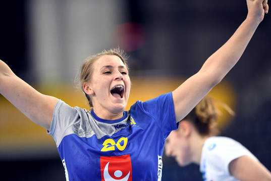 Sveriges Isabelle Gulldén jublar