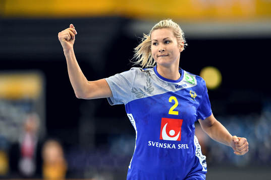 Sveriges Ulrika Toft Hansen jublar
