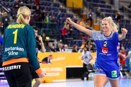 Sveriges Ulrika Toft Hansen jublar
