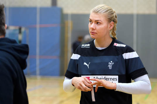 Kathrine Heindahl innan en träning med det danska
