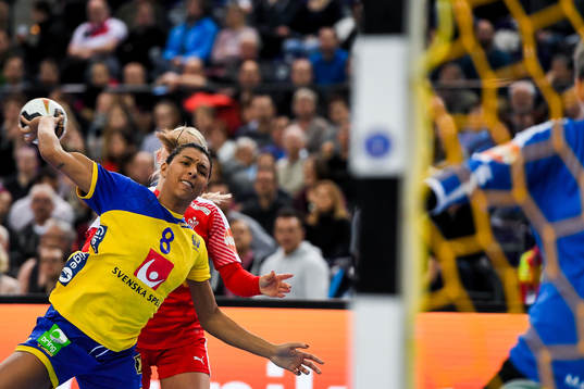 Sveriges Jamina Roberts i kvartsfinalen mellan Sverige och