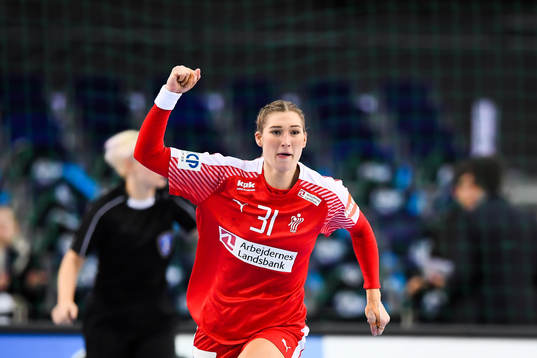 Danmarks Line Haugsted jublar i kvartsfinalen mellan