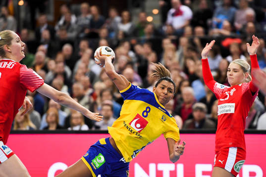 Sveriges Jamina Roberts i kvartsfinalen mellan Sverige och