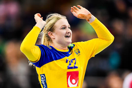 Sveriges Hanna Blomstrand jublar i kvartsfinalen mellan