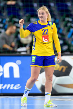 Sveriges Hanna Blomstrand jublar i kvartsfinalen mellan