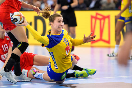 Sveriges Anna Lagerquist i kvartsfinalen mellan Sverige och