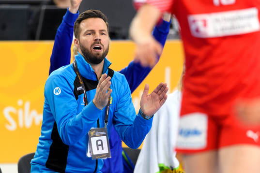 Sveriges förbundskapten Henrik Signell i kvartsfinalen