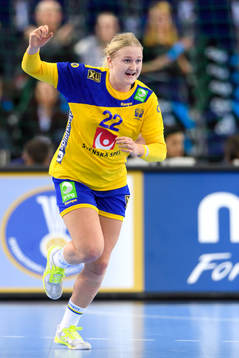 Sveriges Hanna Blomstrand jublar i kvartsfinalen mellan