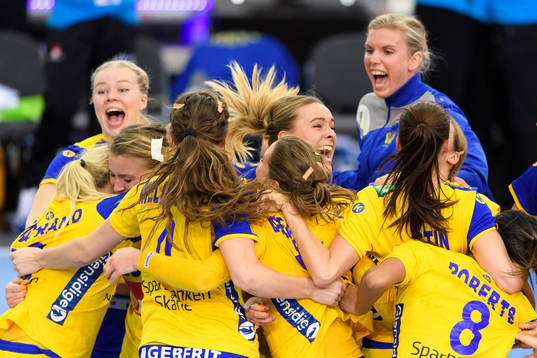 De svenska spelarna jublar