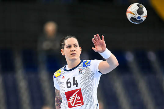 Frankrikes Alexandra Lacrabere i kvartsfinalen mellan