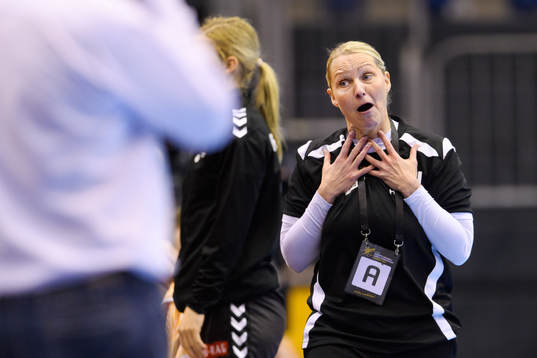 Nederländernas förbundskapten Helle Thomsen i