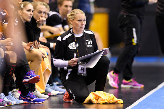 Nederländernas förbundskapten Helle Thomsen i