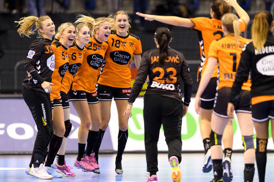 De nederländska spelarna jublar
