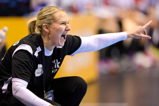 Nederländernas förbundskapten Helle Thomsen i