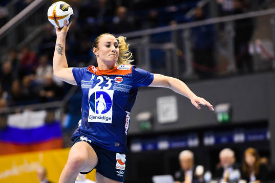 Norges Camilla Herrem  i kvartsfinalen mellan Norge och
