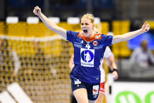 Norges Veronica Egebakken Kristiansen jublar i
