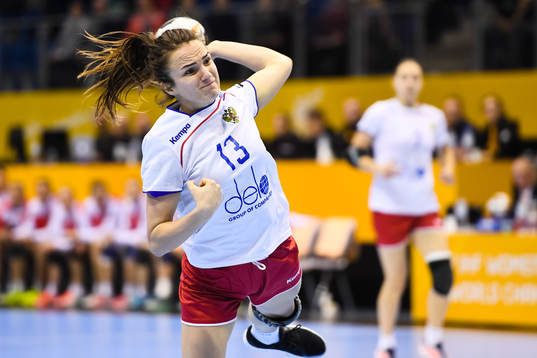 Rysslands Anna Vyakhireva  i kvartsfinalen mellan Norge och