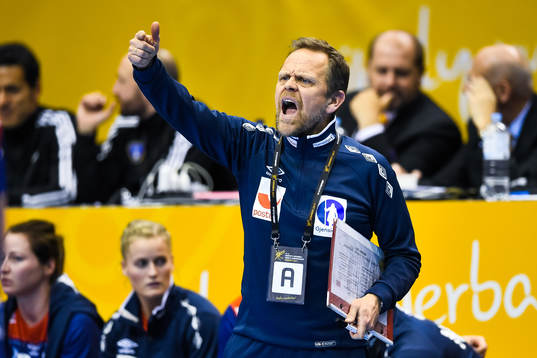 Norges förbundskapten Thorir Hergeirsson i kvartsfinalen