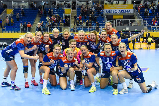 Norges spelare jublar
