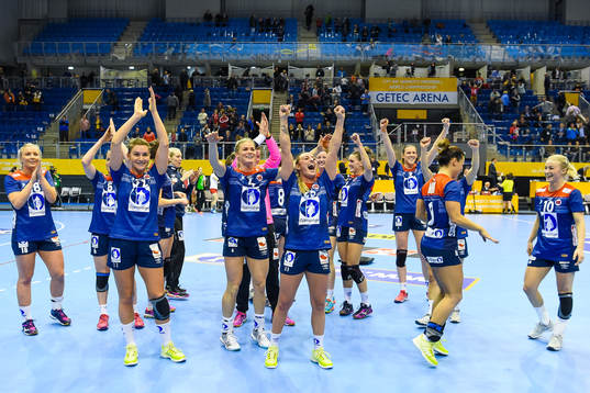 Norges spelare jublar
