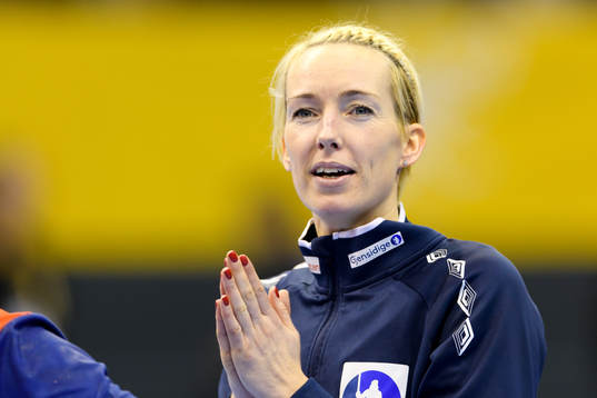 Norges målvakt Katrine Lunde jublar