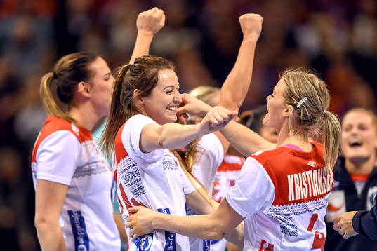 Norges Sanna Charlotte Solberg jublar