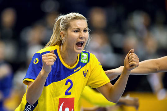 Sveriges Ulrika Toft Hansen jublar