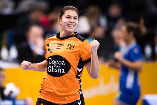 Nederländernas Martine Smeets jublar i bronsmatchen mellan