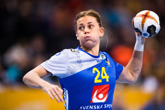 Sveriges Nathalie Hagman  i bronsmatchen mellan Sverige och