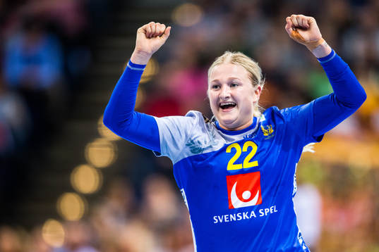 Sveriges Hanna Blomstrand  jublar  i bronsmatchen mellan