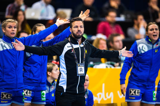 Sveriges förbundskapten Henrik Signell deppar i