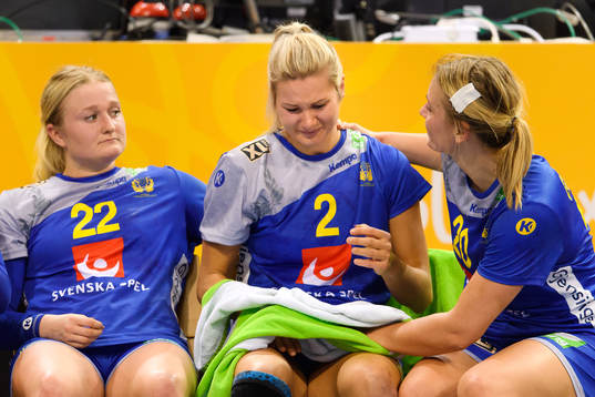 Sveriges Hanna Blomstrand, Ulrika Toft Hansen och Isabelle