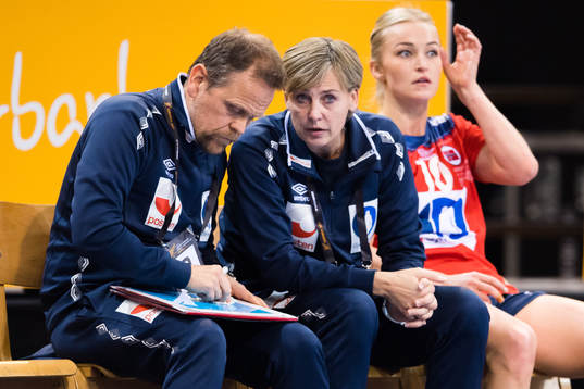 Norges förbundskapten Thorir Hergeirsson och assisterande