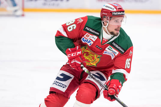 Moras Mathias Bromé  i ishockeymatchen i SHL mellan Mora