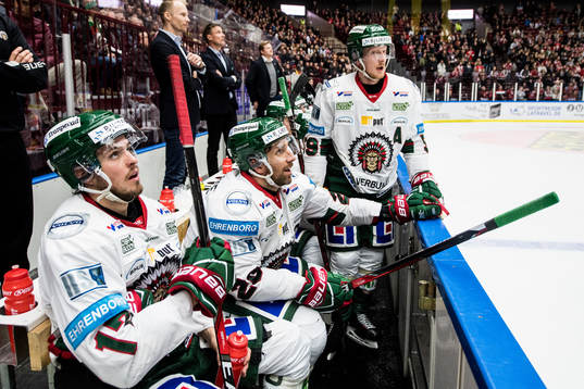 Frölundas Sebastian Stålberg, Joel Lundqvist och Simon
