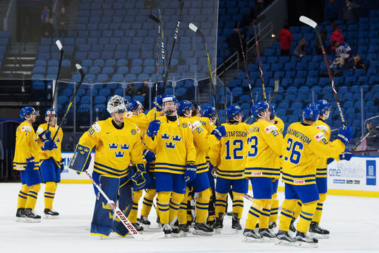 Sveriges spelare jublar