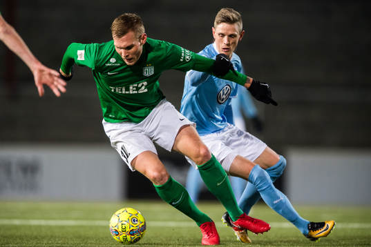 Floras Joonas Tamm och Malmö FFs Sören Rieks