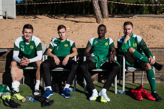 Hammarbys Leo Bengtsson, Dusan Jajic, Pa Amat Dibba och