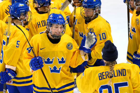 Erika Grahm of Sweden celebrates