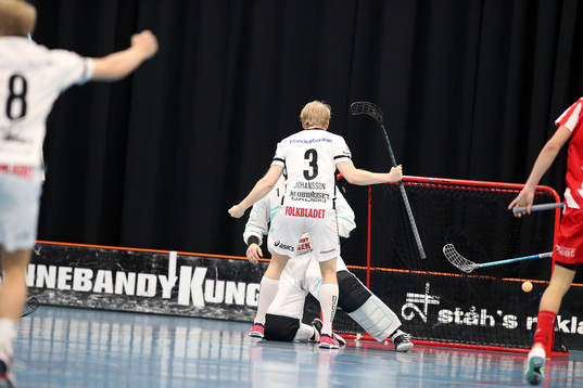 Team Thorengruppens Emil Johansson jublar