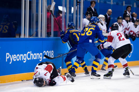 Lara Stalder of Switzerland in the Women's Ice Hockey