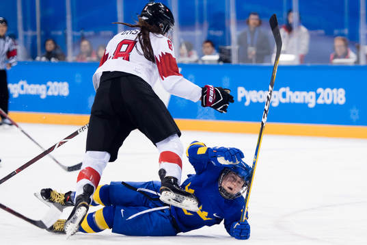 Nicole Gass of Switzerland and Lisa Johansson of Sweden in